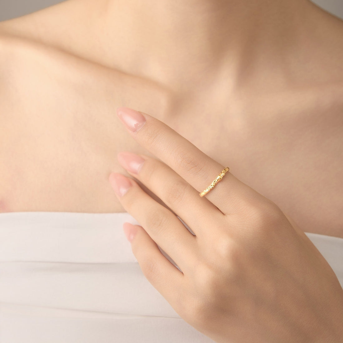 Starlit Glow · Irregular Hollow Texture Adjustable Ring