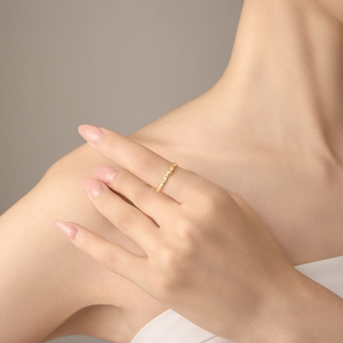Starlit Glow · Irregular Hollow Texture Adjustable Ring