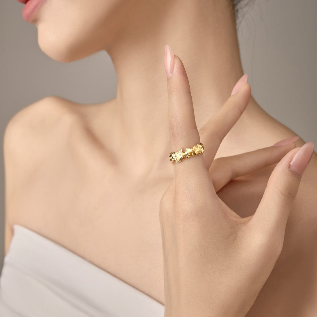 Mountain Texture Adjustable Ring