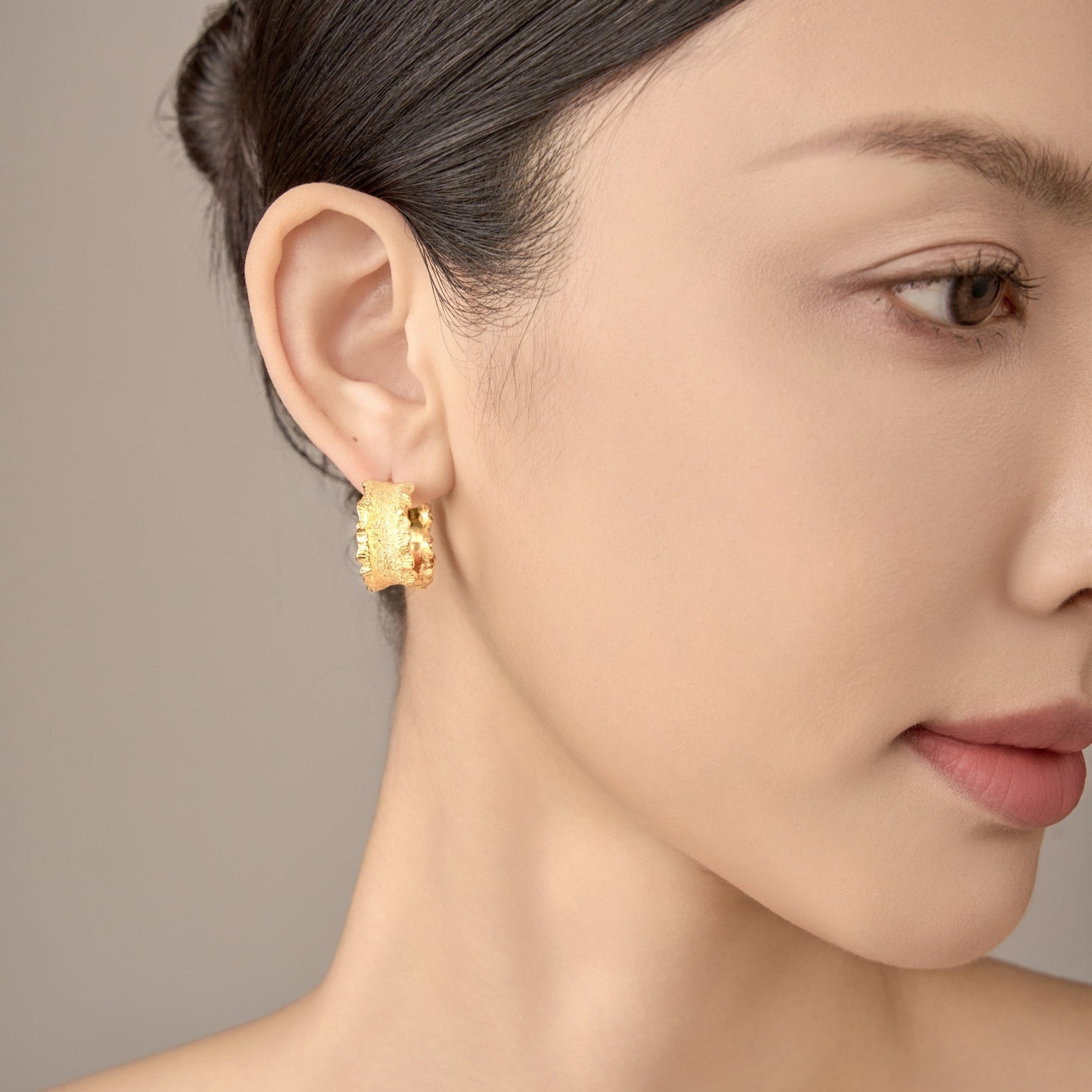 Tide Shadow Ripple Earrings – 925 Silver with 18K Gold Plating