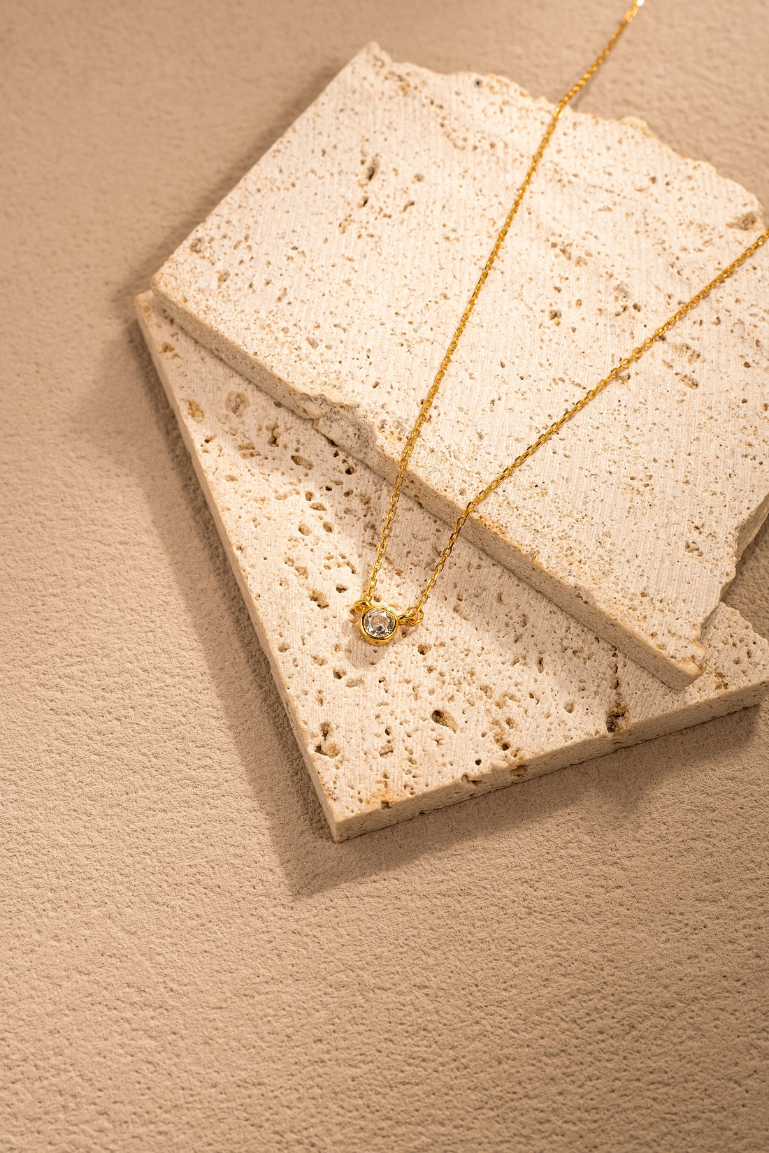 Minimalist Zircon Pendant Necklace – 925 Silver with 18K Gold/Platinum Plating