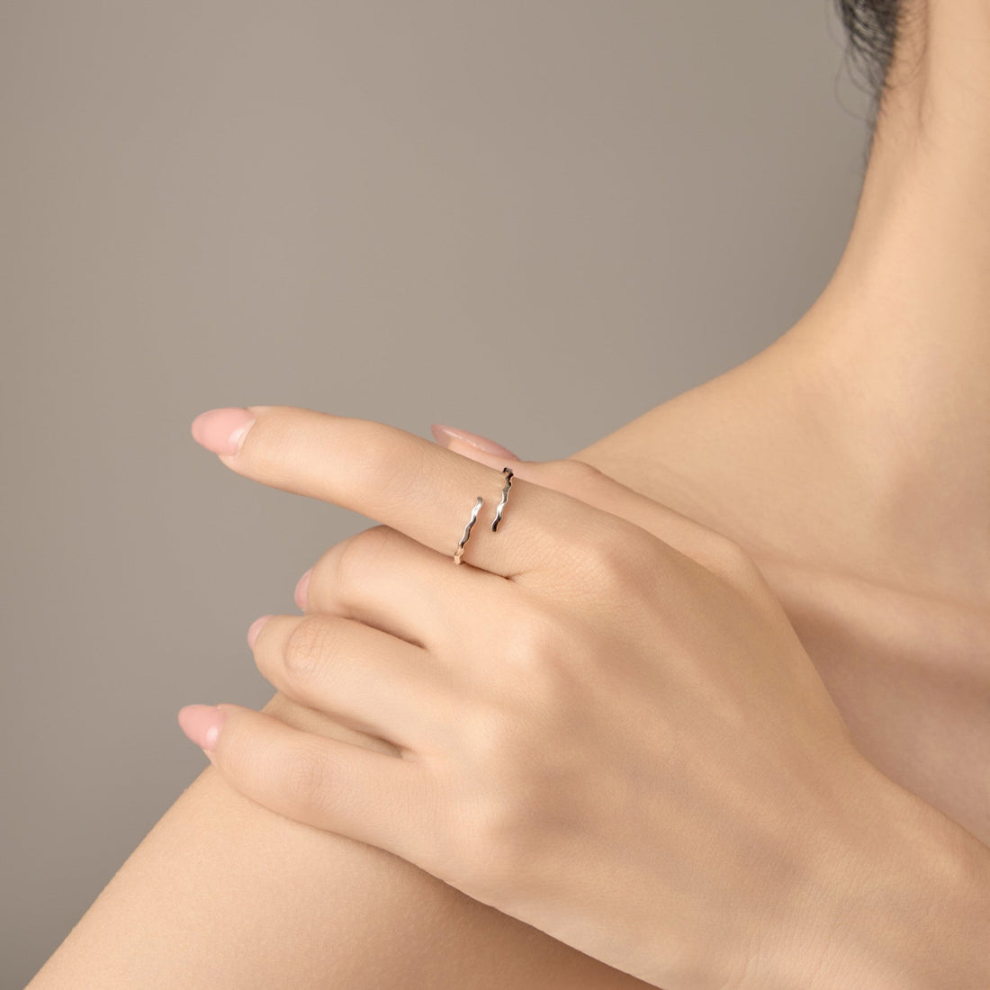 Ripple Waves Adjustable Open Ring