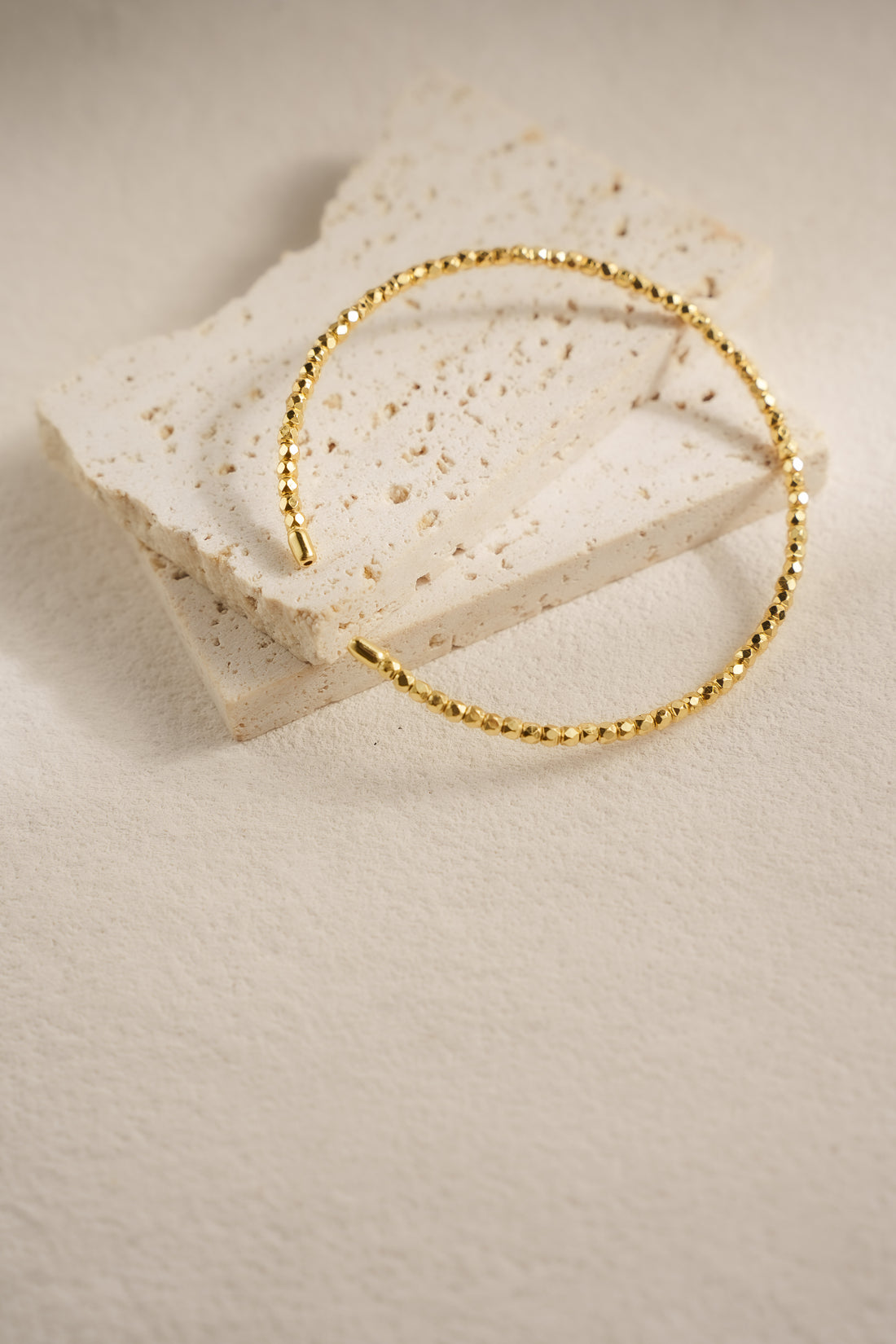 Geometric Order Open Bangle – 18K Gold Plated on 925 Silver