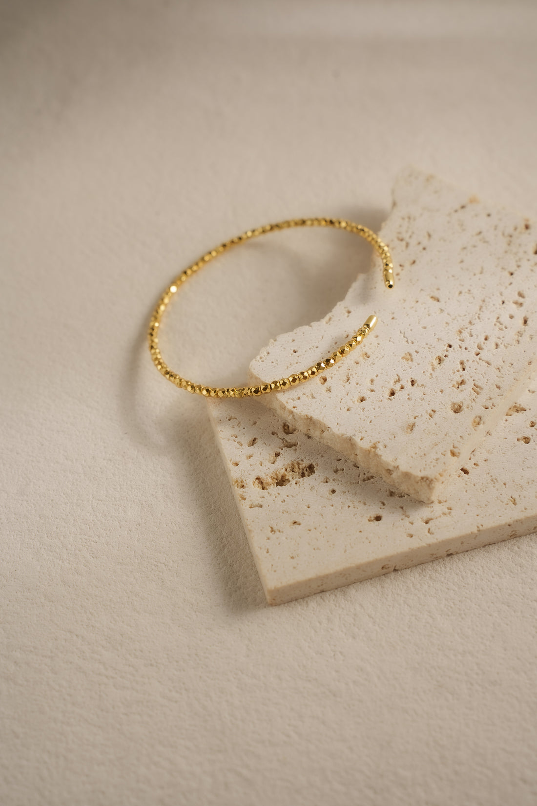 Geometric Order Open Bangle – 18K Gold Plated on 925 Silver