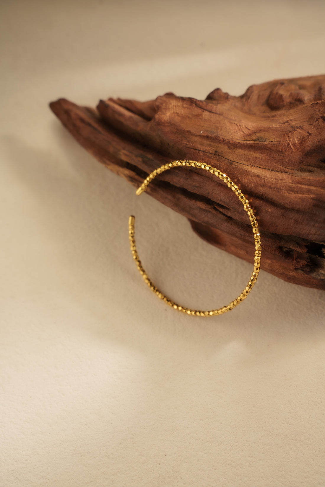 Geometric Order Open Bangle – 18K Gold Plated on 925 Silver