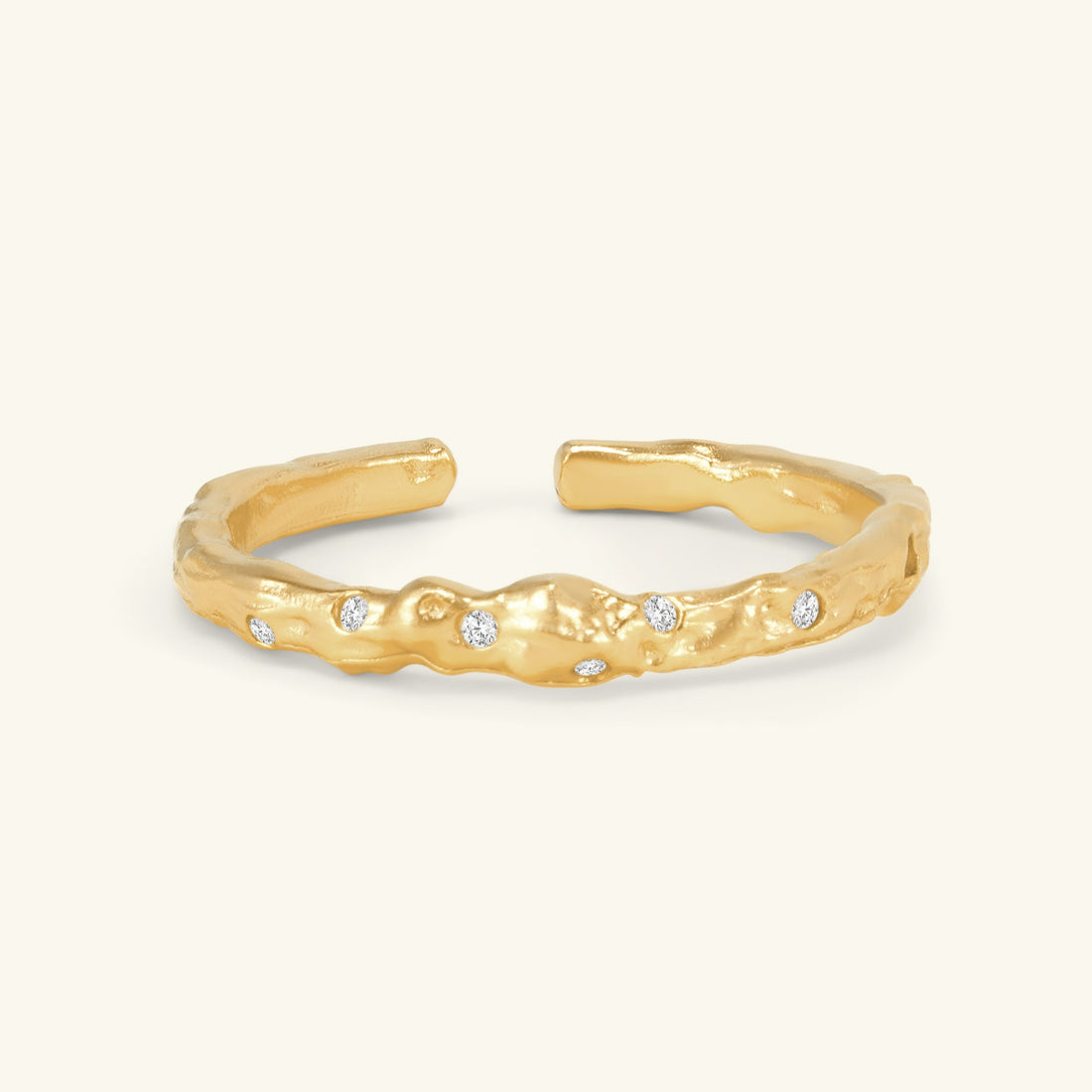 Starlit Glow · Irregular Hollow Texture Adjustable Ring