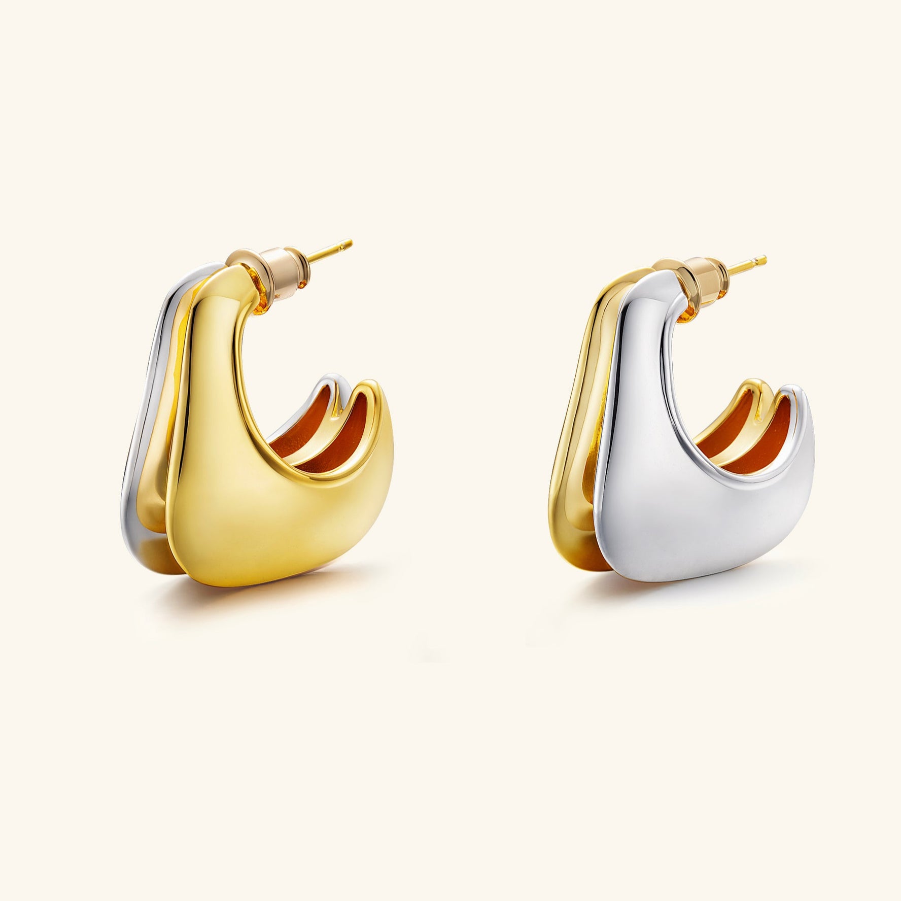 The Boundary of Day and Night Dual-Tone Earrings