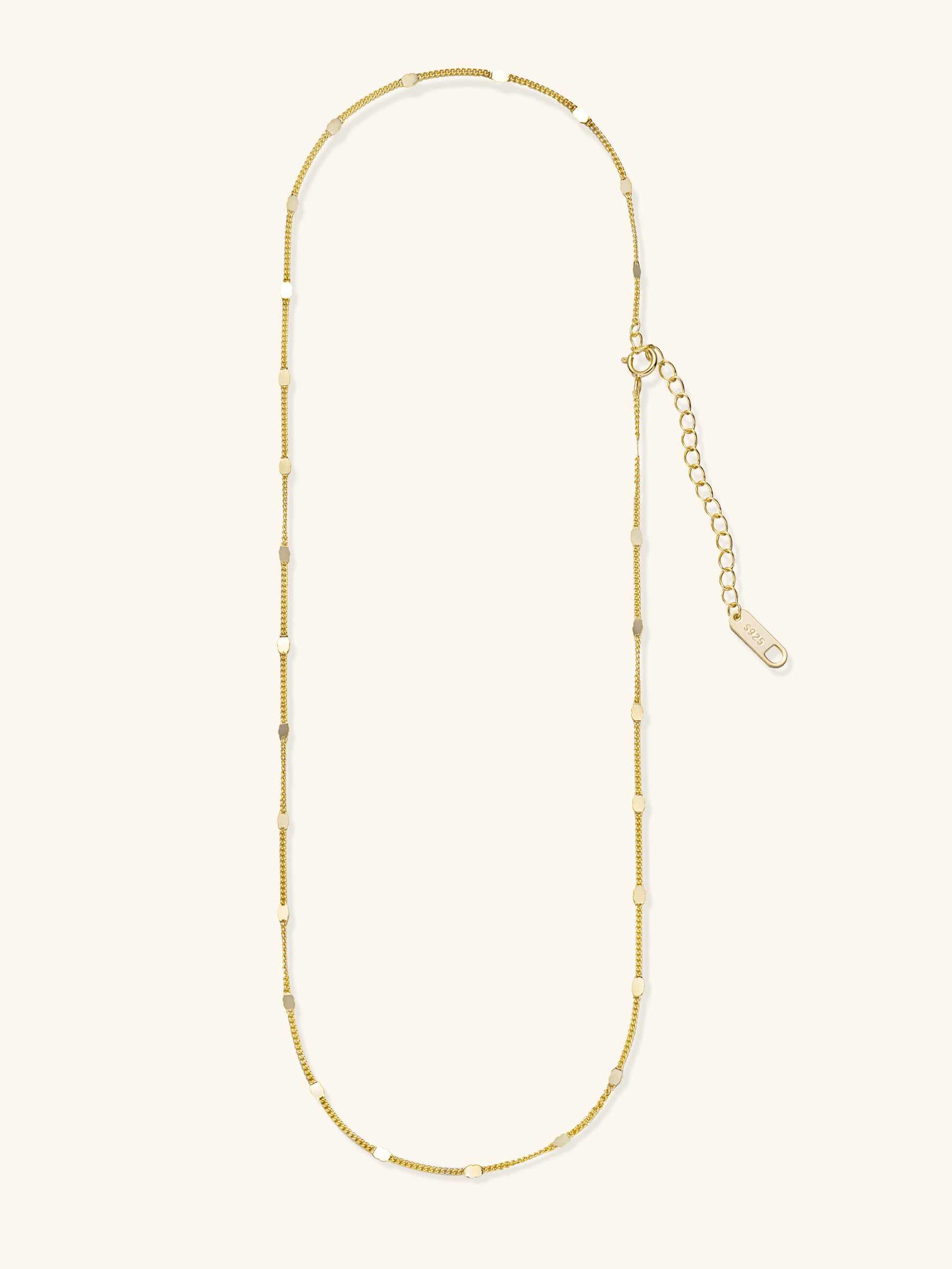 Shimmering Disc Chain Necklace