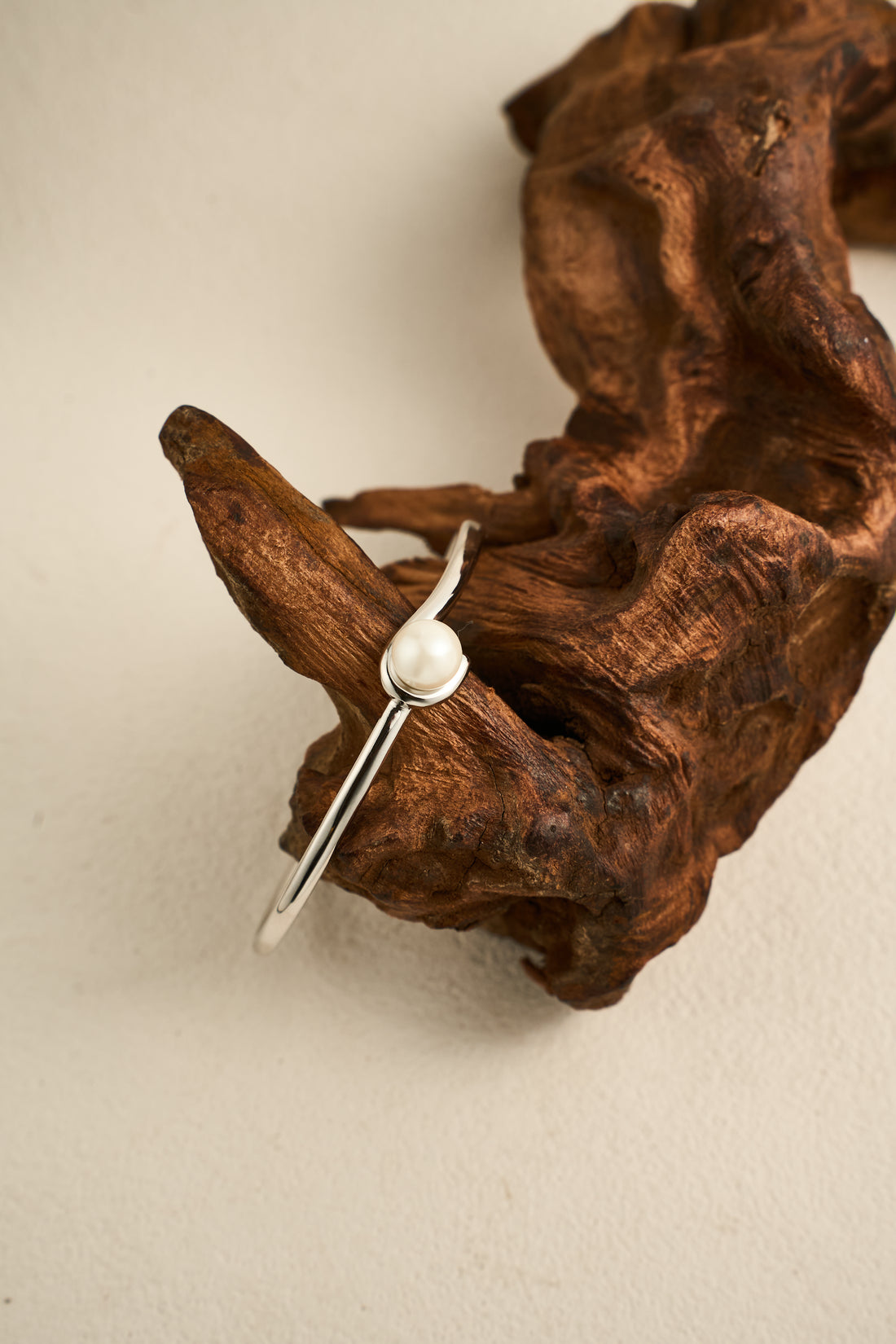 Gentle Radiance Bangle – S925 Sterling Silver Open Bracelet with Pear