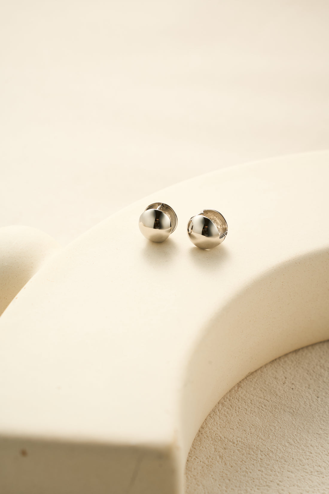 Halo Whisper Hoop Earrings – 925 Sterling Silver, Platinum Finish