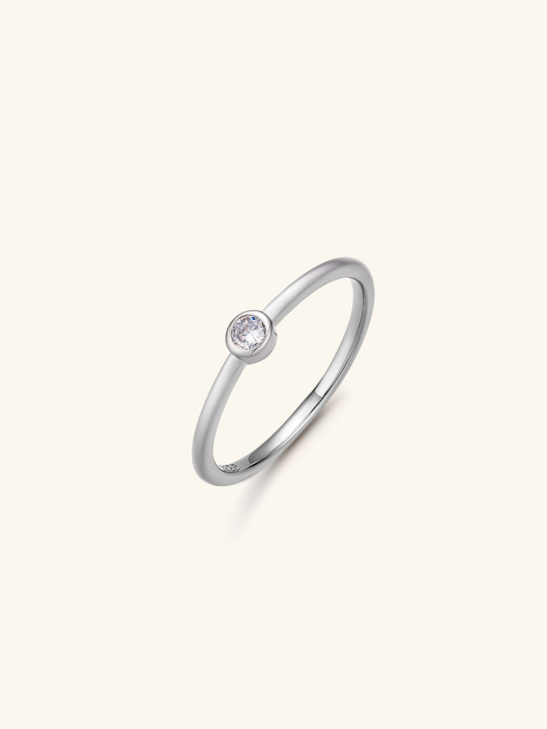 Elegant Zircon Stacking Ring – 20K Gold/Platinum Plated on 925 Silver
