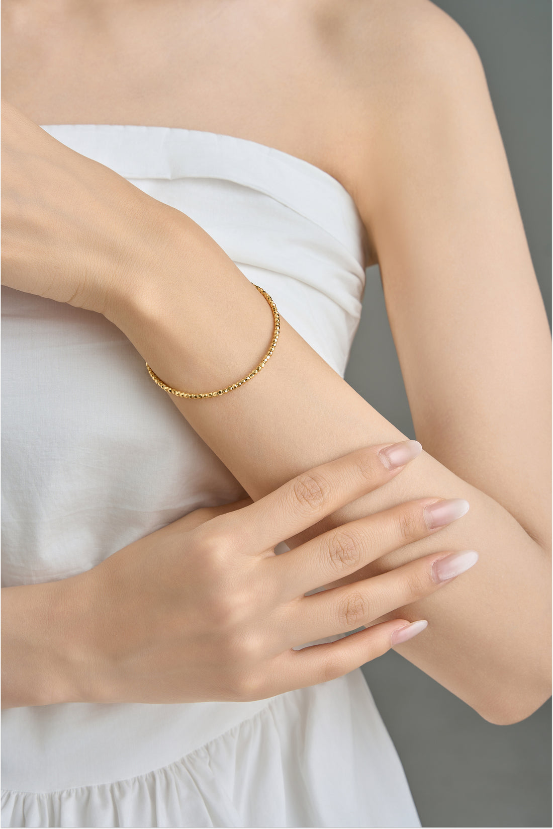 Geometric Order Open Bangle – 18K Gold Plated on 925 Silver