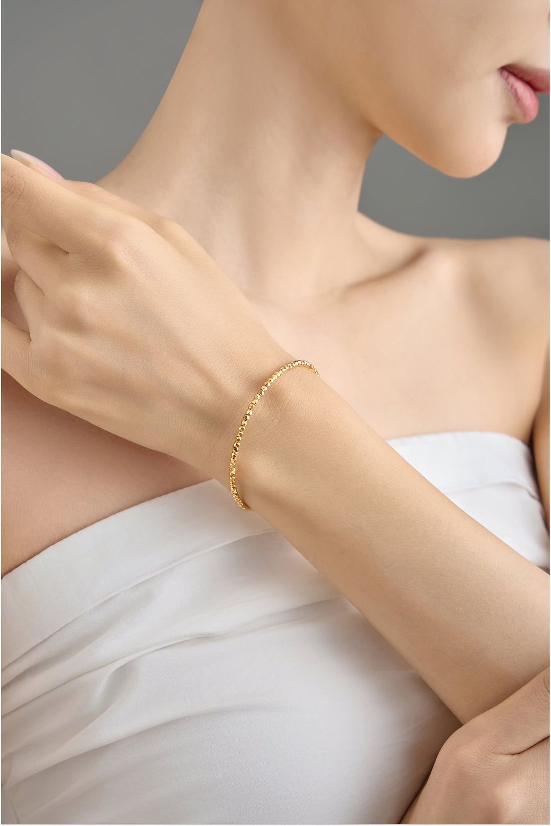 Geometric Order Open Bangle – 18K Gold Plated on 925 Silver