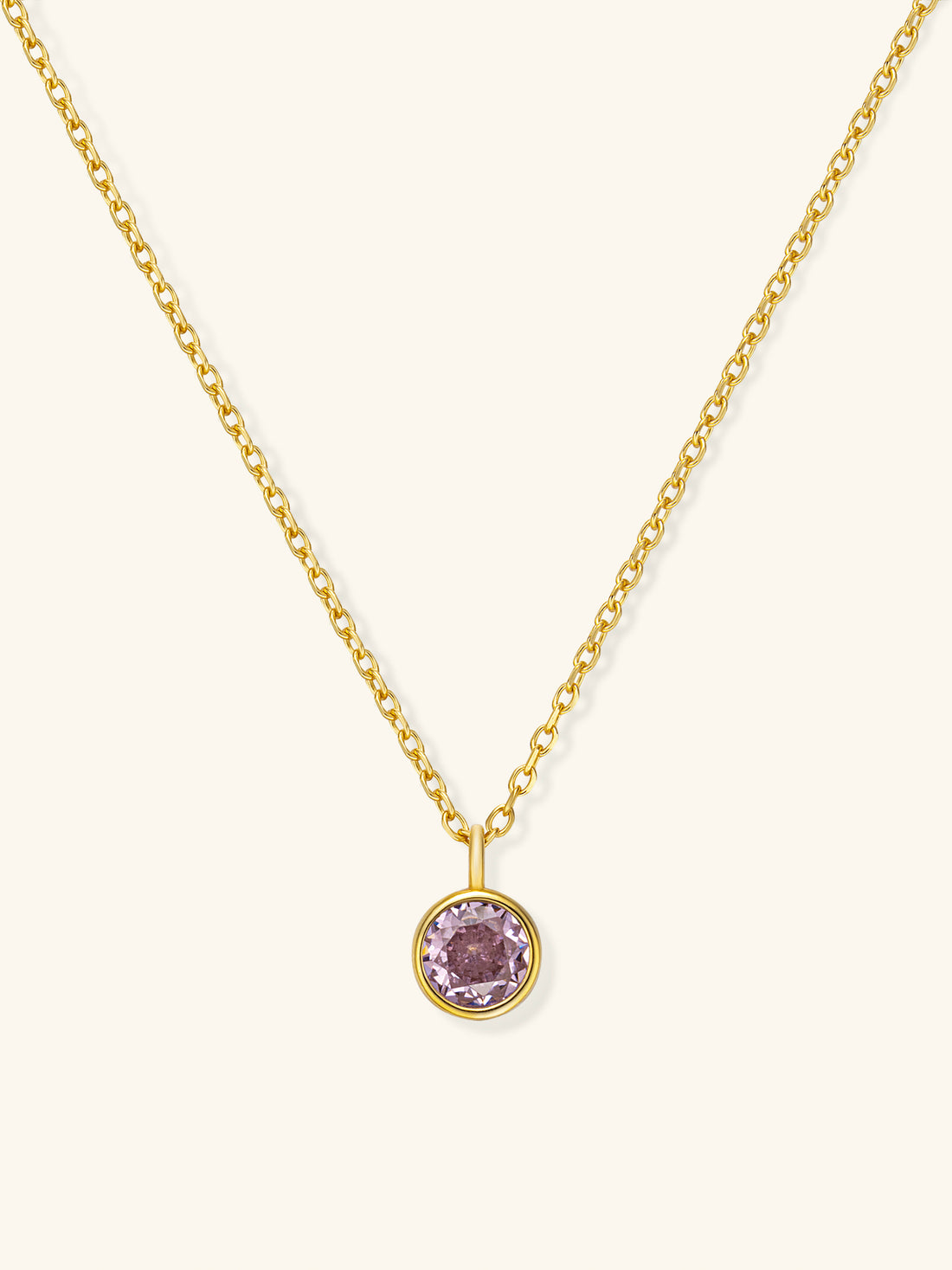 Zodiac Birthstone Necklace – 925 Silver with 18K Gold Plating