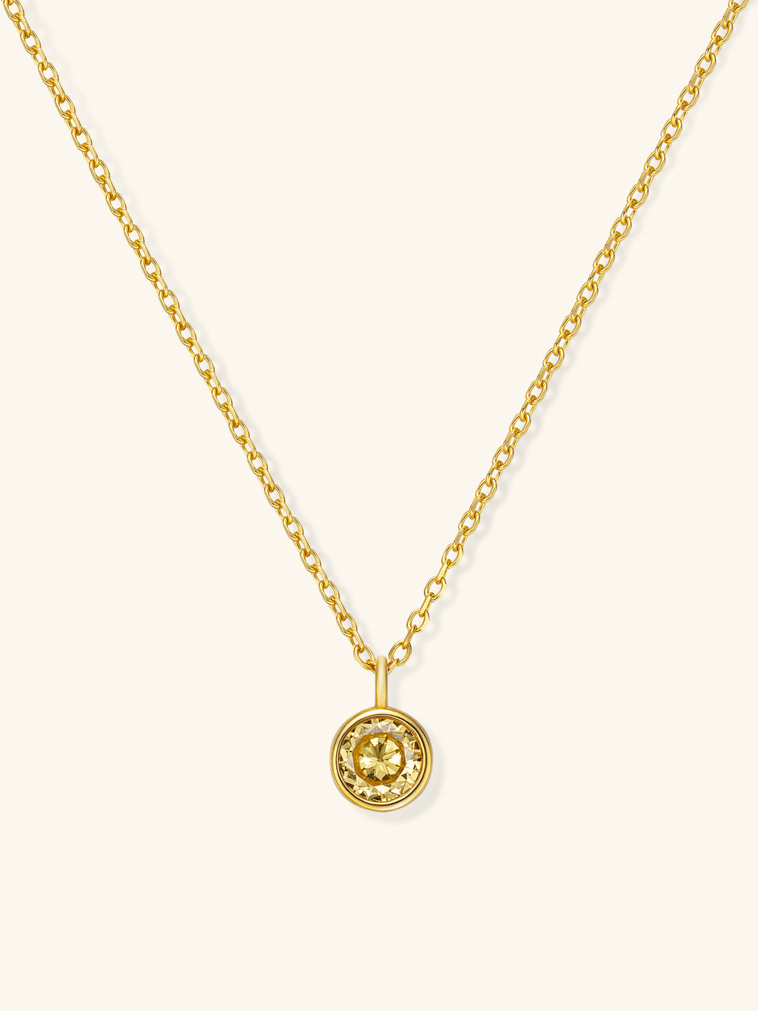 Zodiac Birthstone Necklace – 925 Silver with 18K Gold Plating