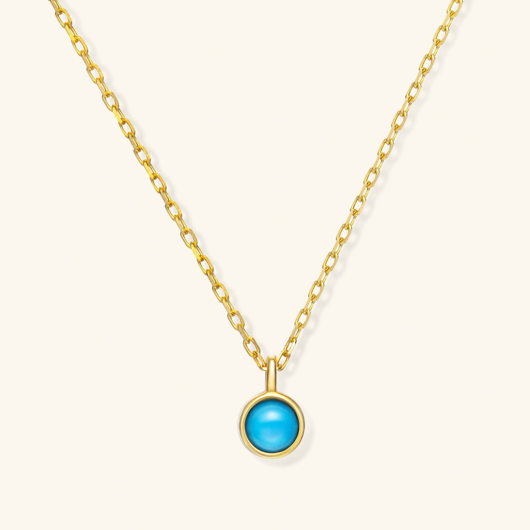 Turquoise Pendant Necklace – 925 Silver with 18K Gold Plating, Adjustable Chain