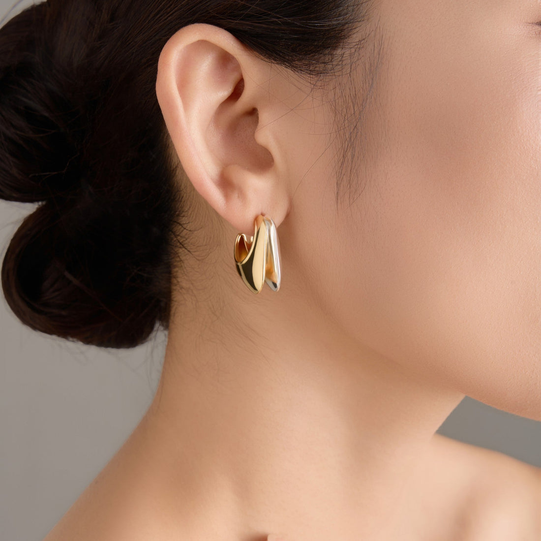 The Boundary of Day and Night Dual-Tone Earrings
