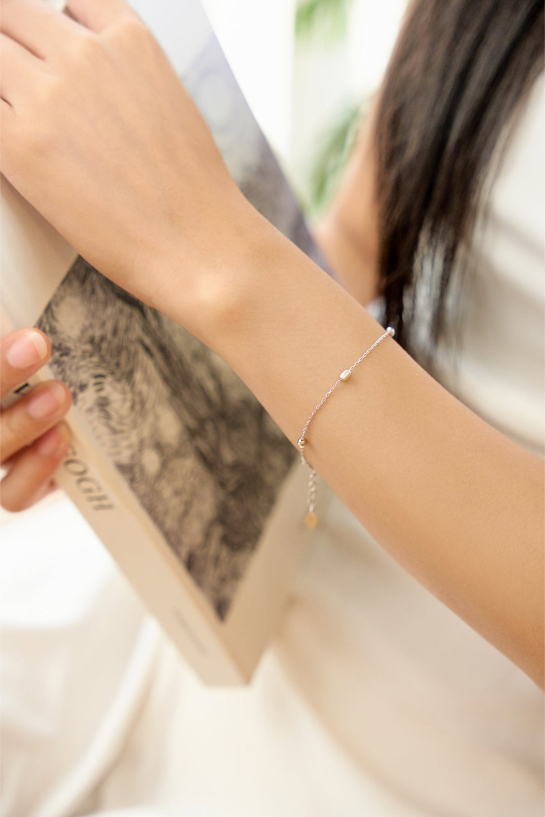 Orbit Beads Bracelet – 925 Silver Minimalist Chain