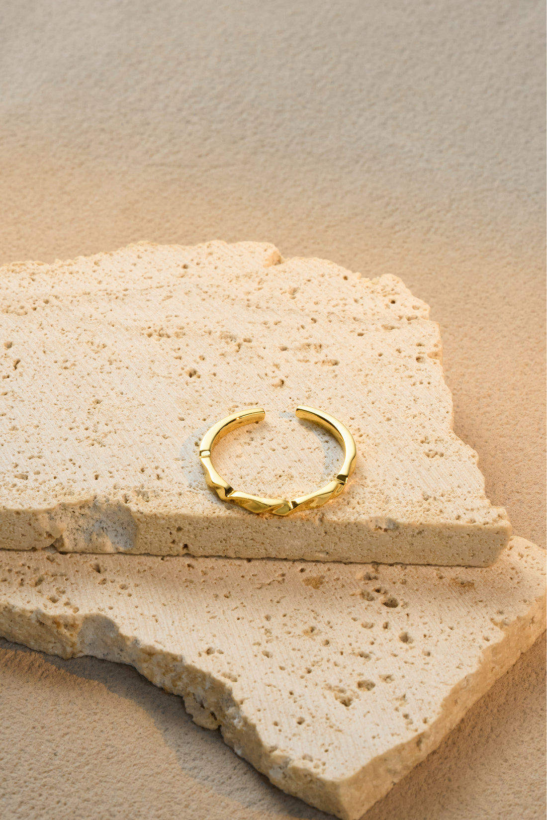 Twist of Light Adjustable Ring – 925 Silver with 18K Gold/White Gold Plating