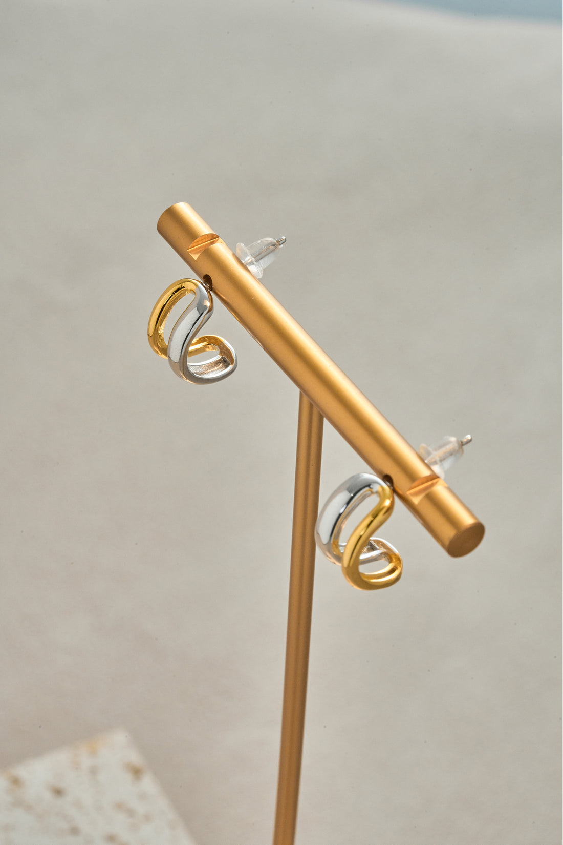 Architect Duo-Tone Earrings – 925 Silver with 18K Gold Plating