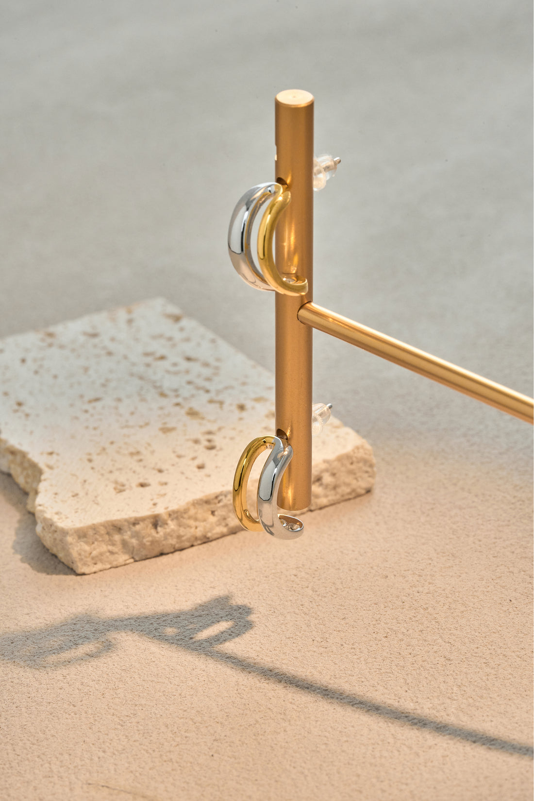 Architect Duo-Tone Earrings – 925 Silver with 18K Gold Plating