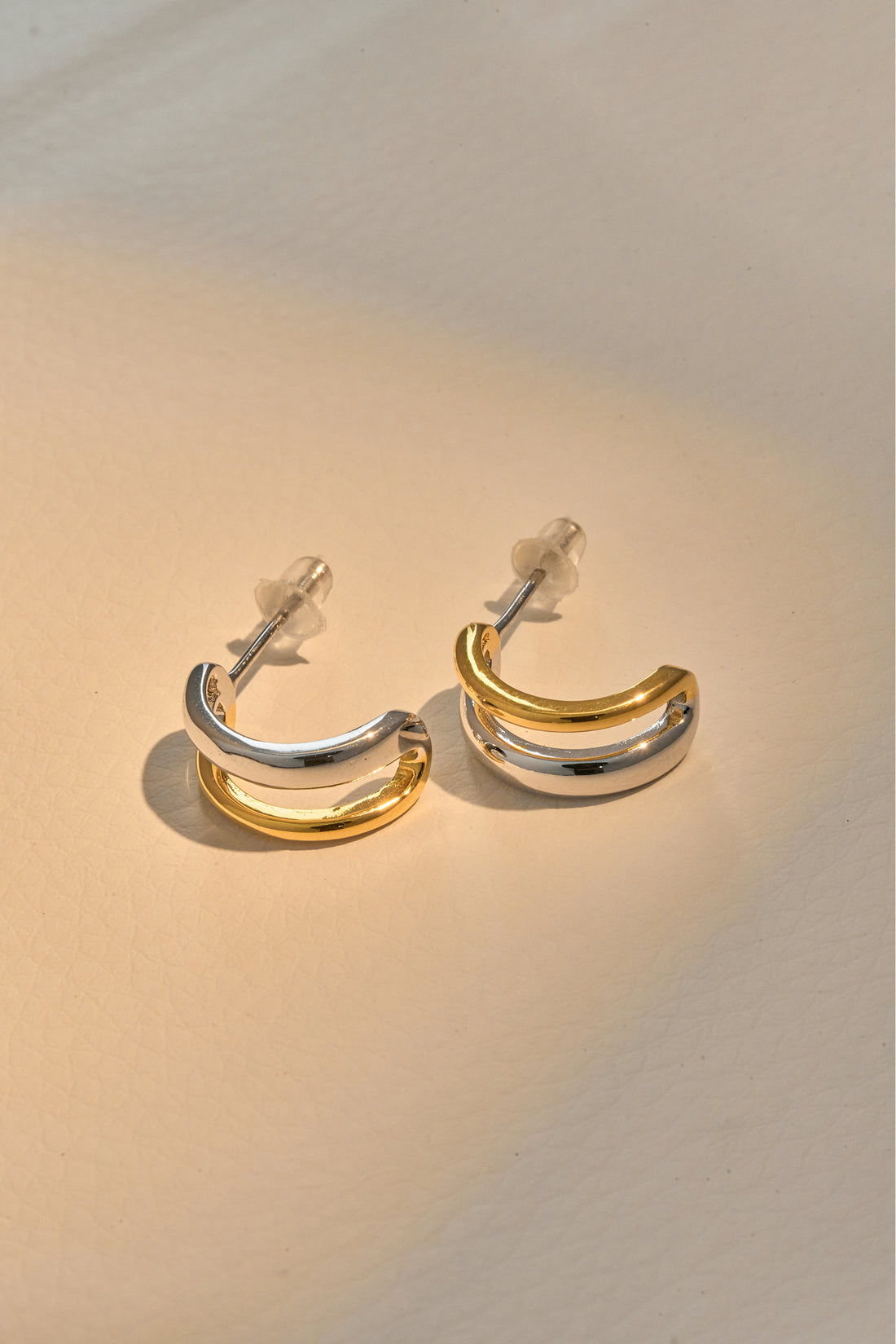 Architect Duo-Tone Earrings – 925 Silver with 18K Gold Plating