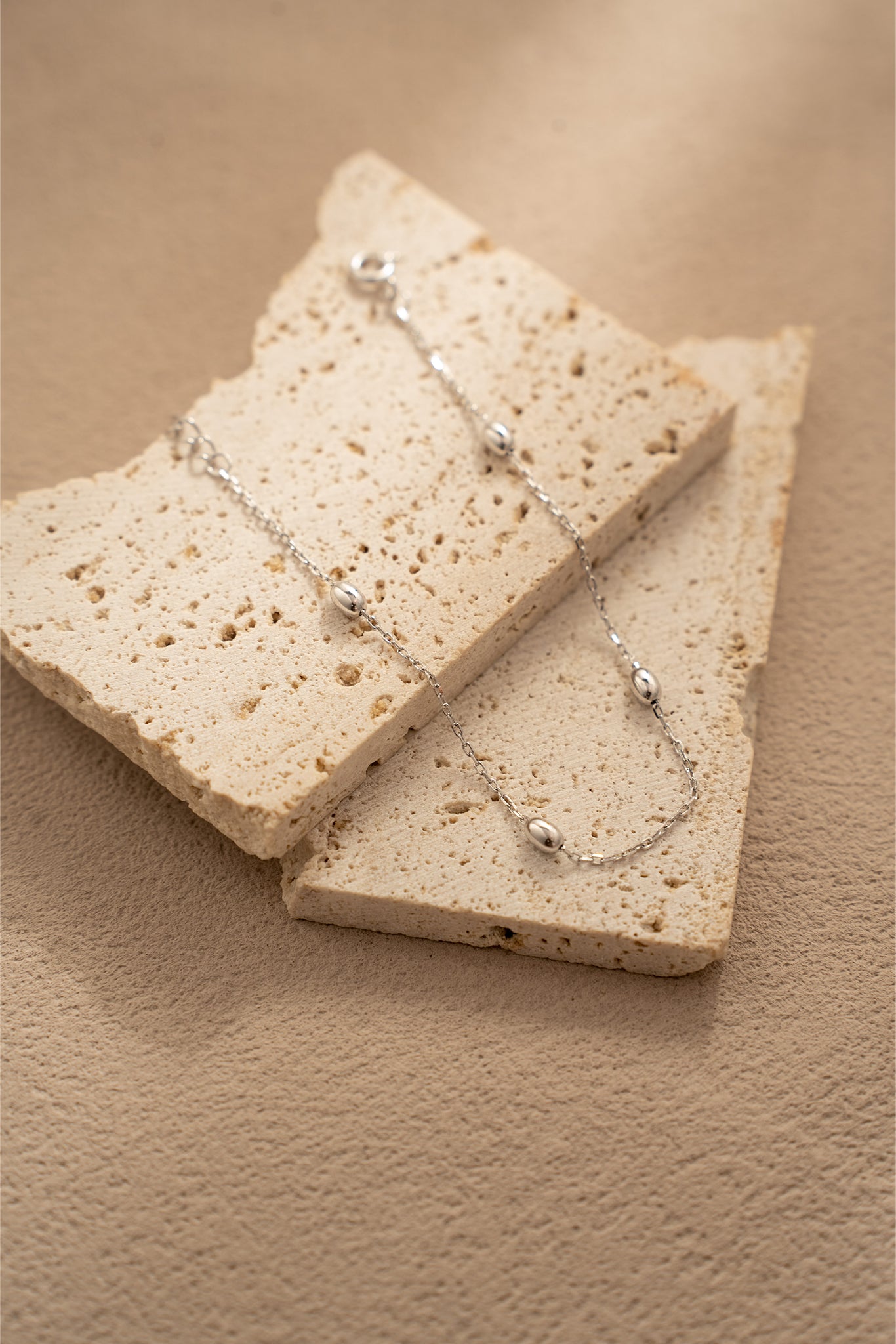 Orbit Beads Bracelet – 925 Silver Minimalist Chain