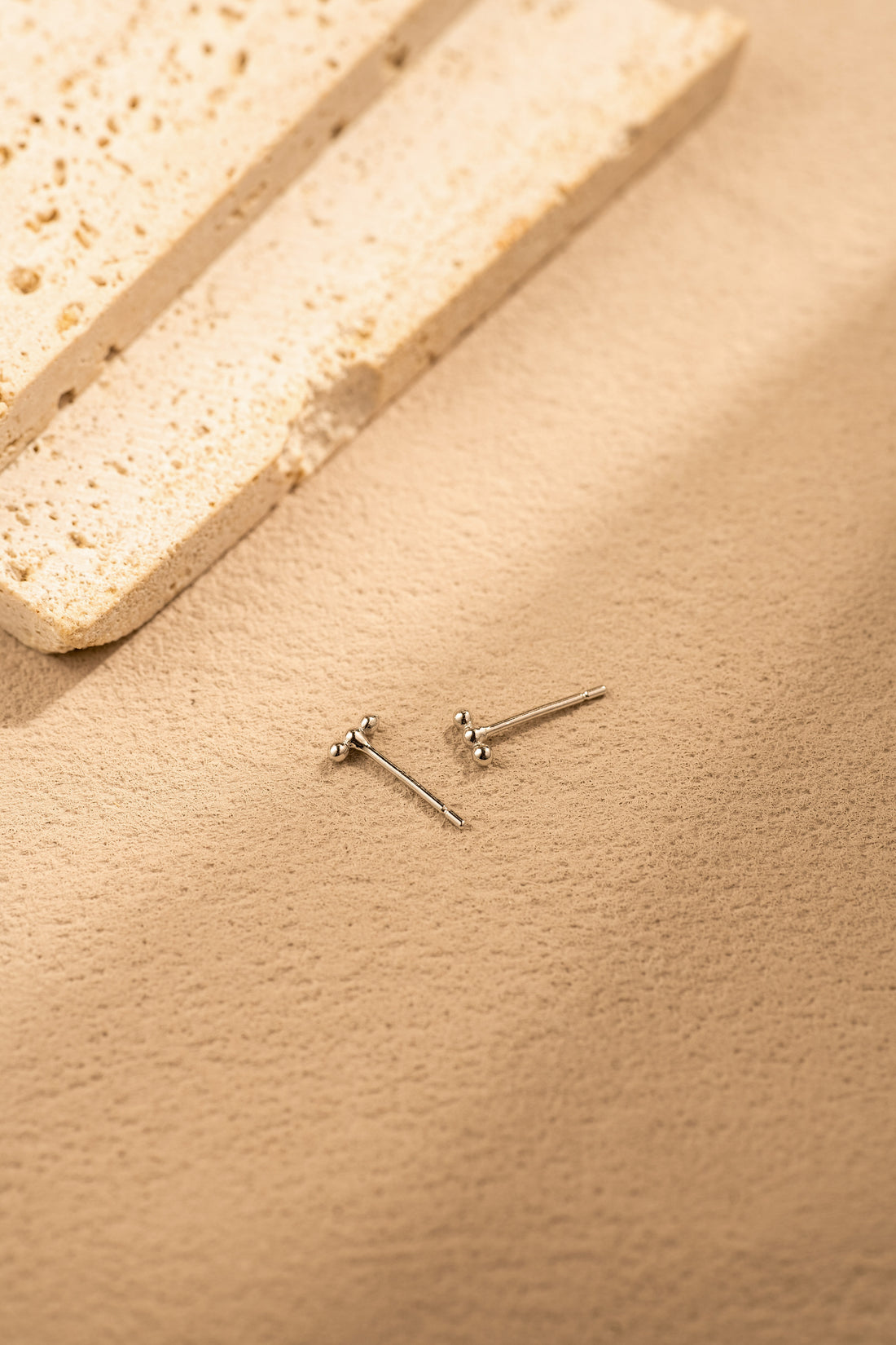 Triple Ball Stud Earrings – 925 Silver with 18K Gold/Platinum Plating