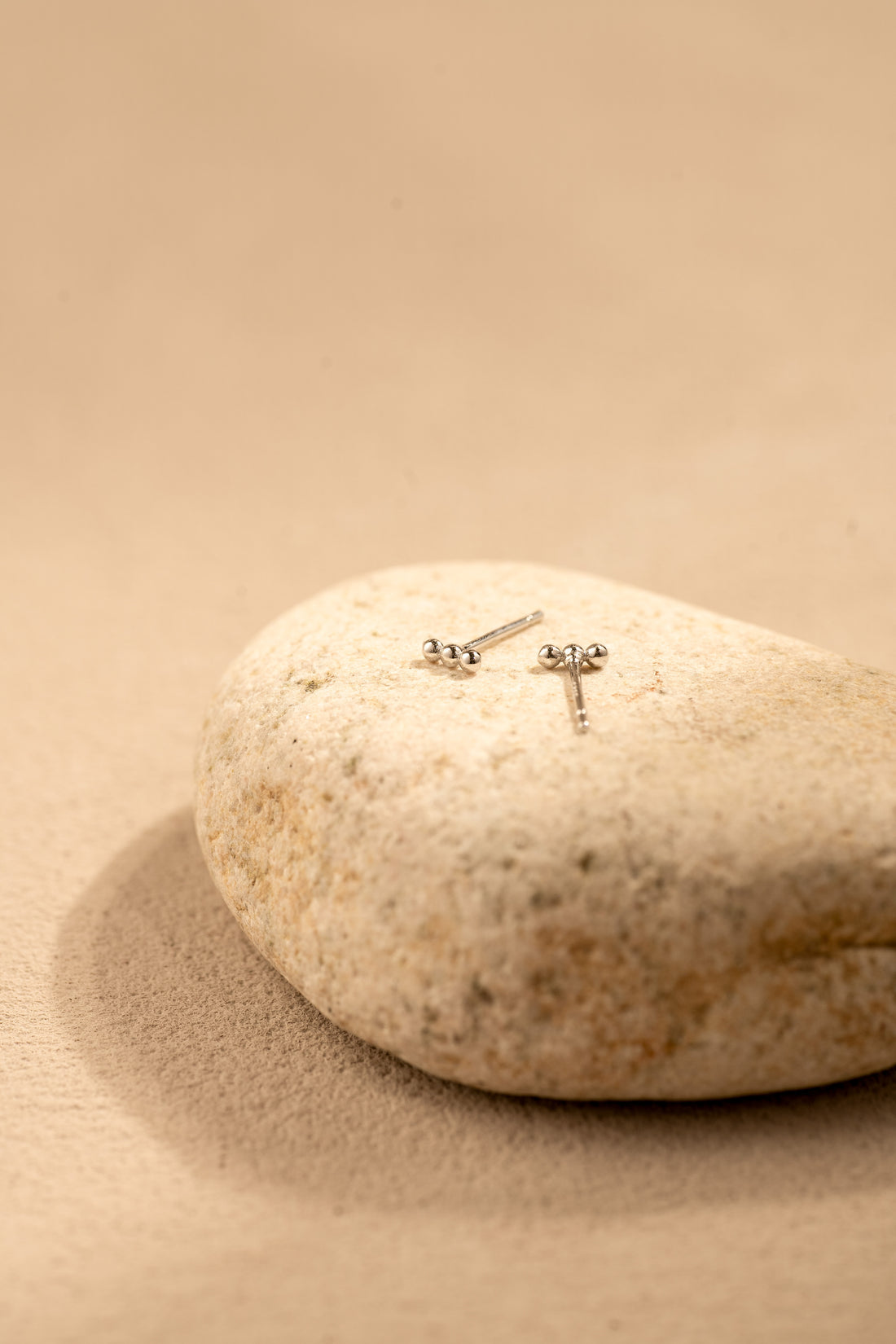 Triple Ball Stud Earrings – 925 Silver with 18K Gold/Platinum Plating