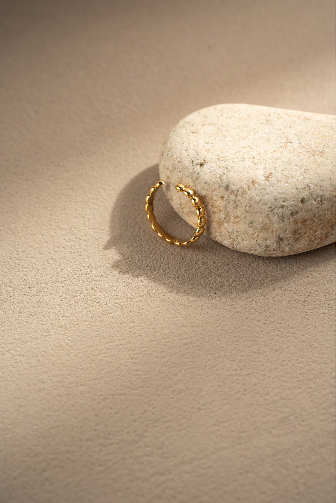 Polished Bead Ring – Dainty 925 Silver Earrings in Gold or Silver