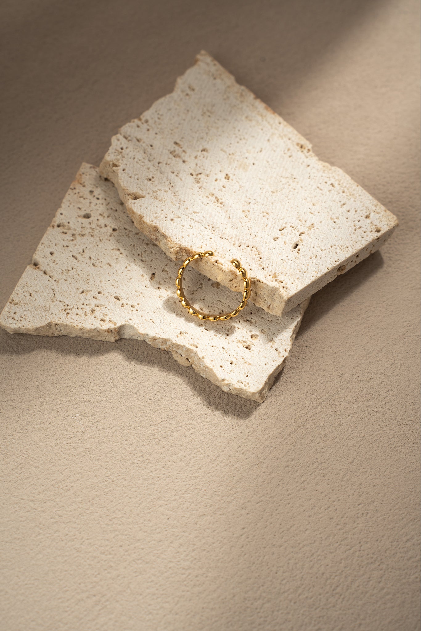 Polished Bead Ring – Dainty 925 Silver Earrings in Gold or Silver