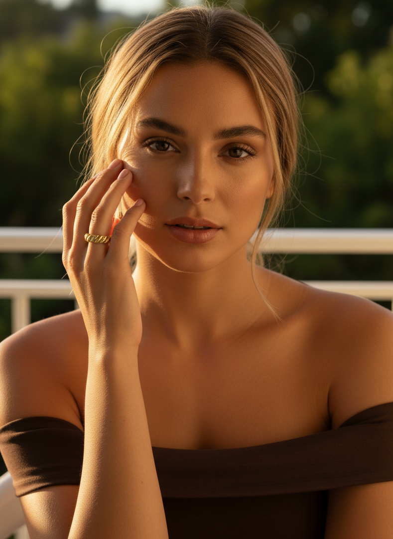 Twisted Pavé Band Ring – 925 Silver with 18K Gold/Platinum Plating