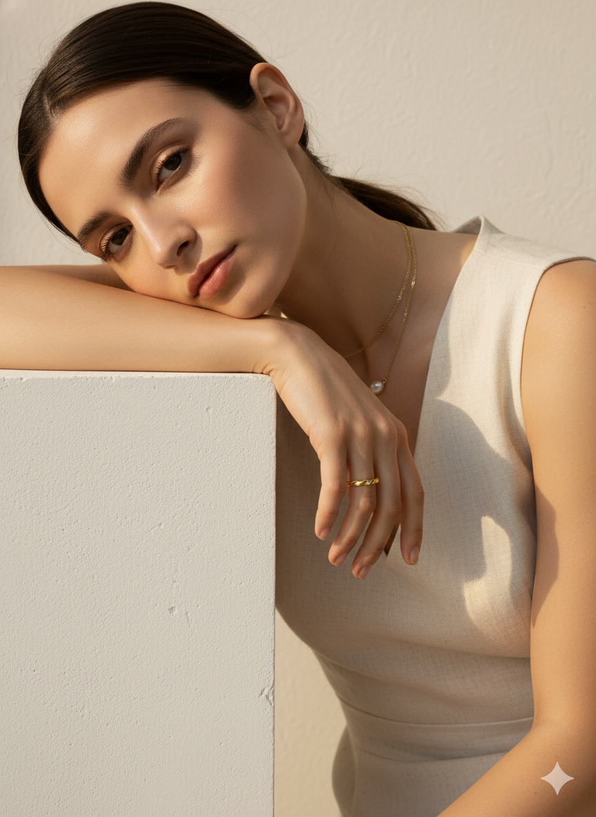 Twist of Light Adjustable Ring – 925 Silver with 18K Gold/White Gold Plating