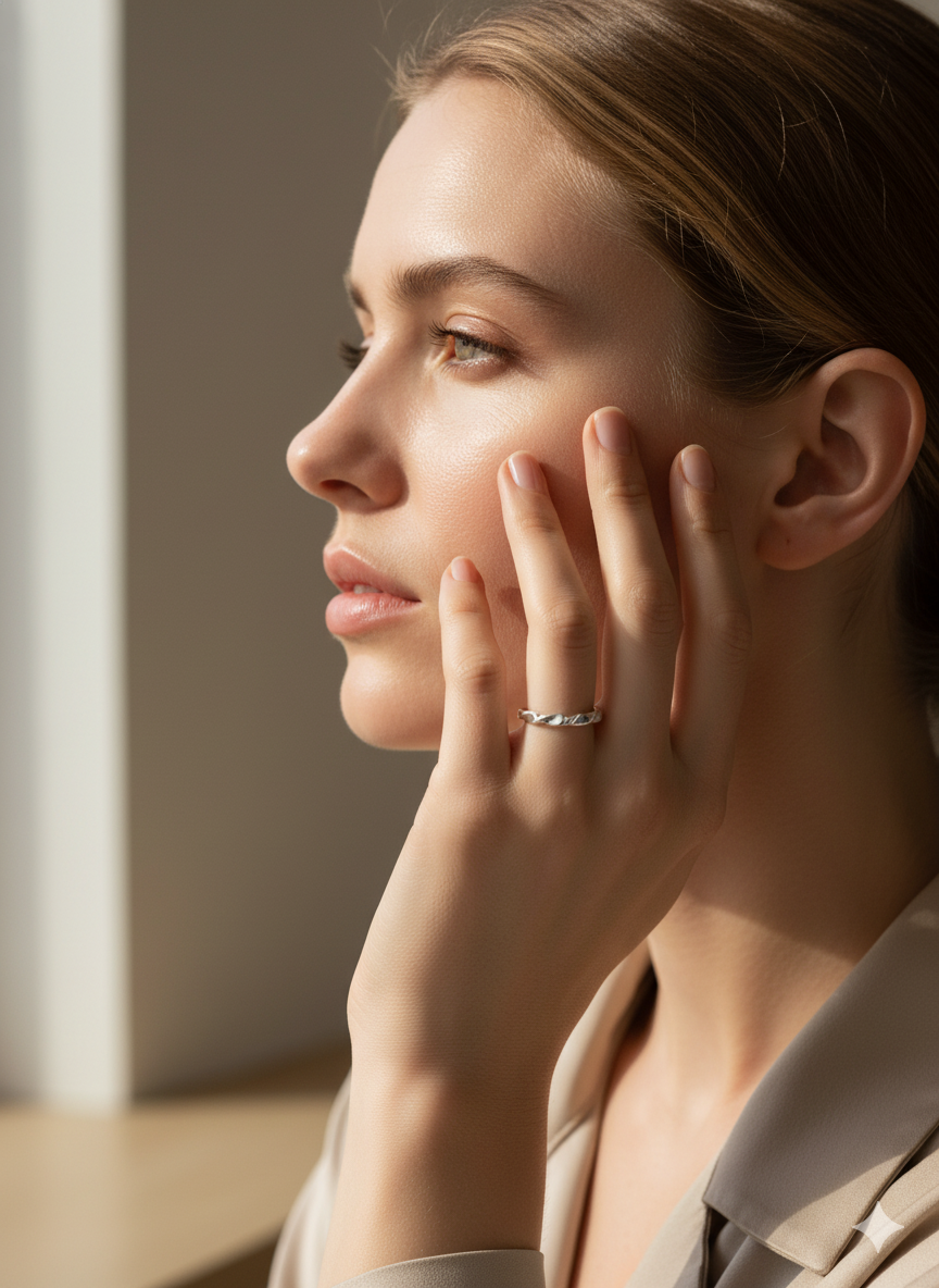 Twist of Light Adjustable Ring – 925 Silver with 18K Gold/White Gold Plating