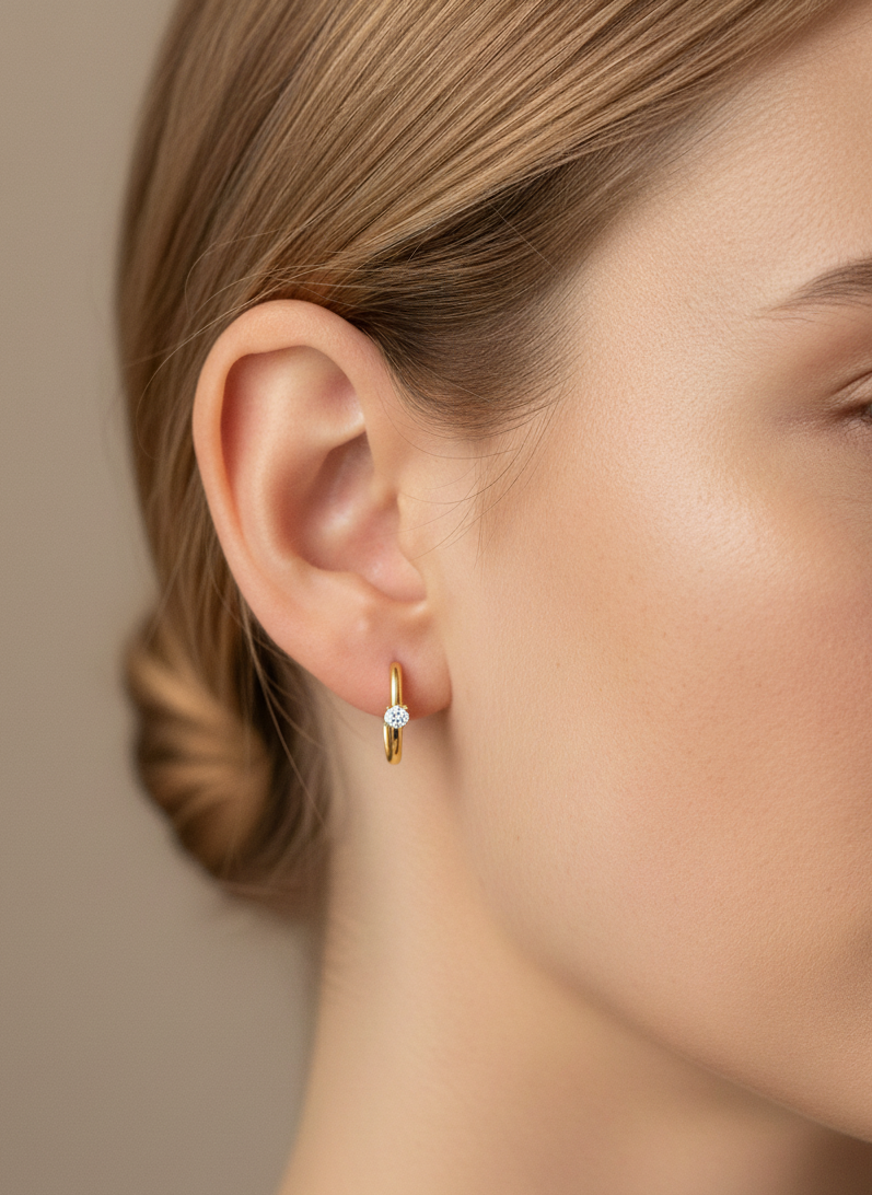 LUMI Whisper Hoops – Dainty 925 Silver Earrings in Gold or Silver
