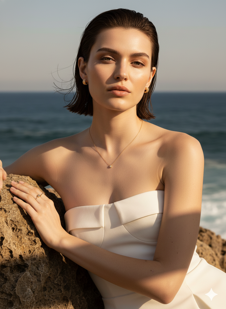 Irregular C-Shaped Hoop Earrings – 18K Gold Vermeil on 925 Silver