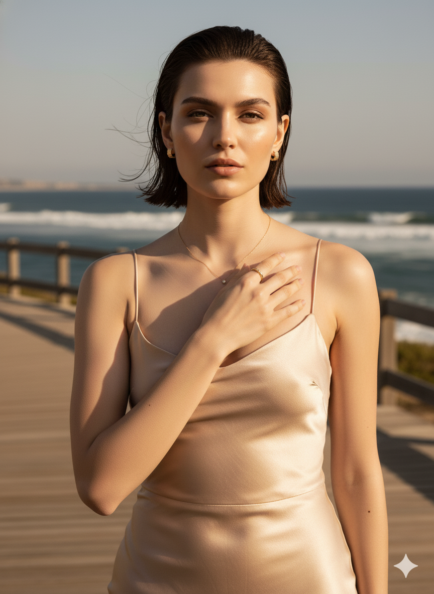 Irregular C-Shaped Hoop Earrings – 18K Gold Vermeil on 925 Silver