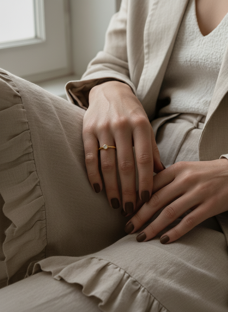 Elegant Zircon Stacking Ring – 20K Gold/Platinum Plated on 925 Silver