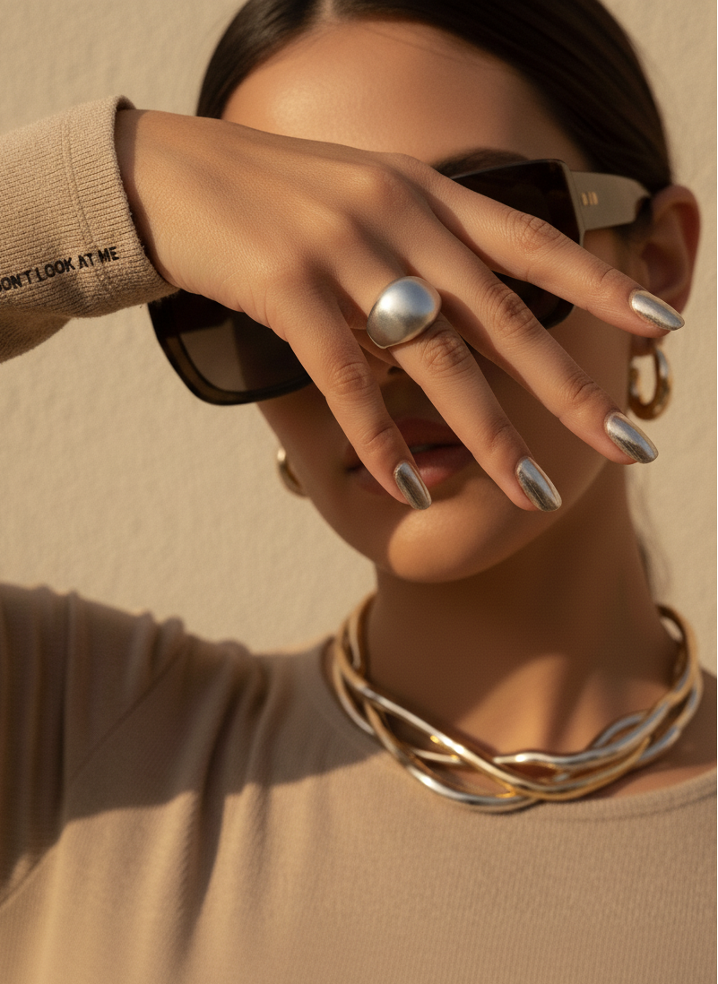 Matte Arc Ring – 925 Silver with Brushed Finish