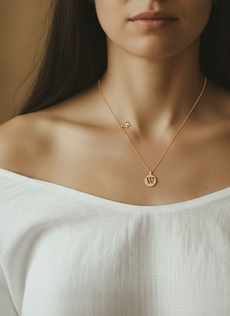 Alphabet Pendant Necklace – Personalized 925 Silver with 18K Gold Plating