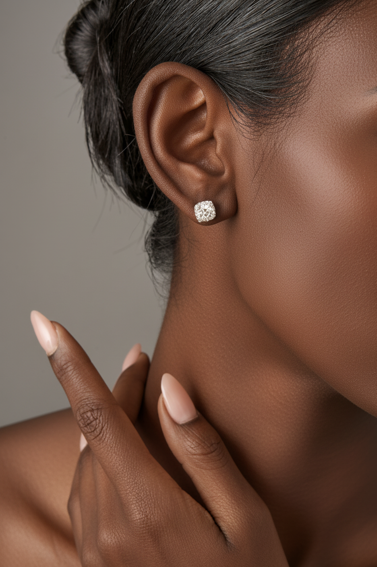 Birthstone Mini Stud Earrings – 925 Silver with Cubic Zirconia