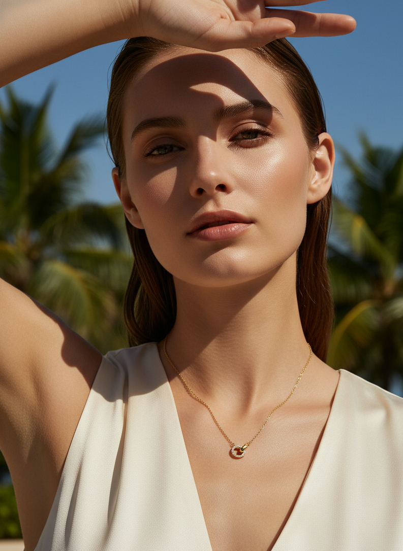 Eternal Link Double Circle Necklace – 18K Gold Vermeil on 925 Silver