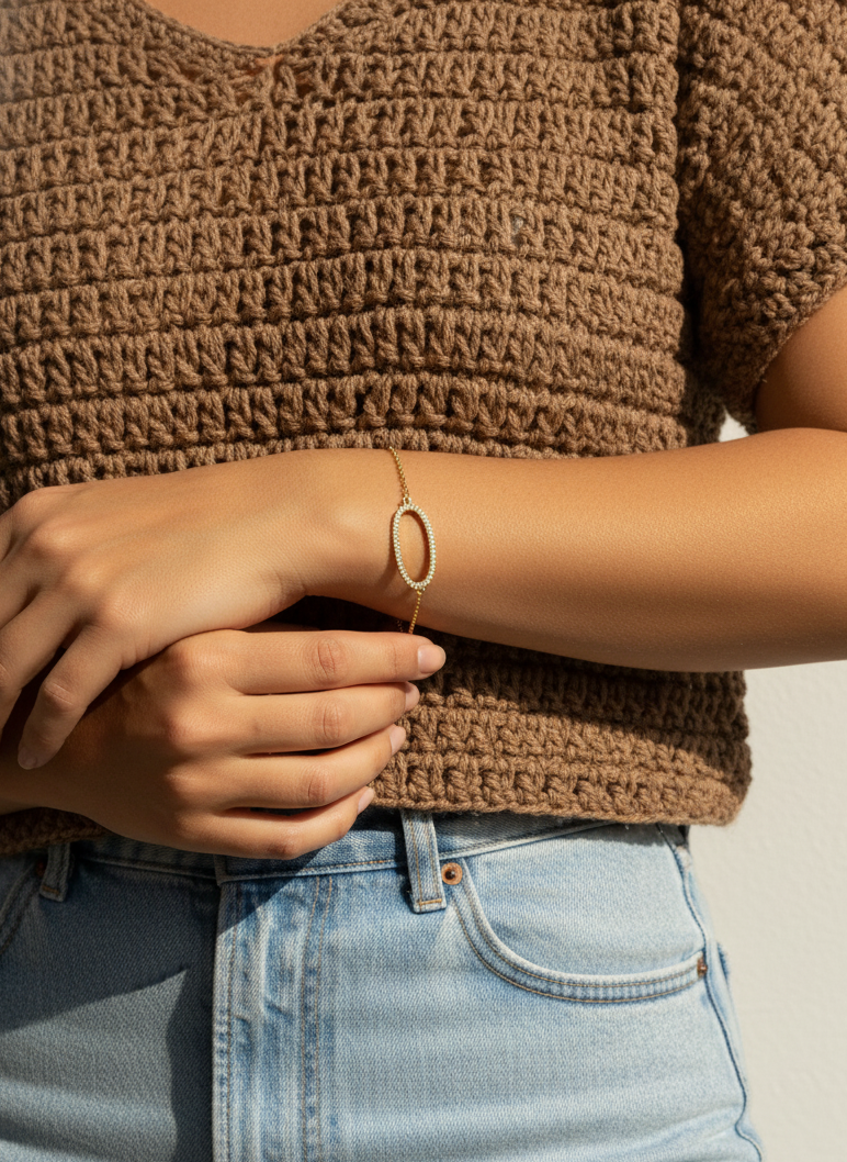 Oval Radiance Bracelet – Brass with 18K Gold Plating