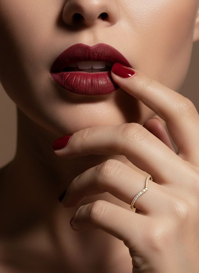 V-Shaped Zircon Ring – 18K Gold Vermeil on 925 Silver